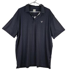 Callaway Men's XL Opti-Dry Golf Polo Navy Blue Arrow Print Performance Sporty